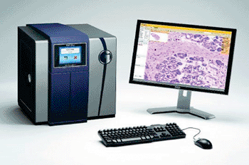 Image: BioImagene digital scanner (Photo courtesy of Ventana Medical Systems).
